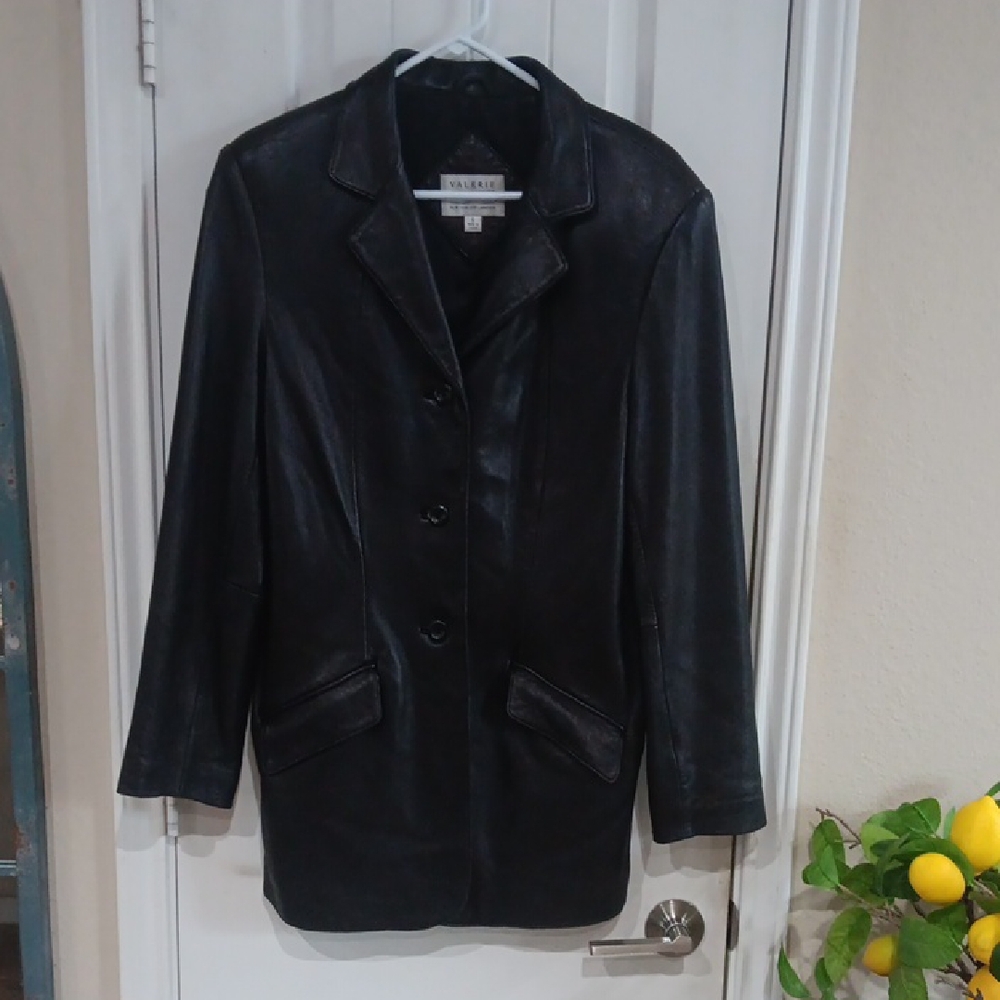 Valerie Stevens 100% Genuine New Zealand Lambskin Leather Coat Small
